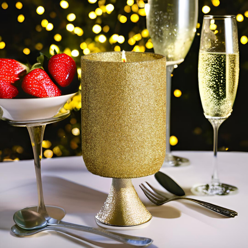 Glitter | Limited Edition Starlight Champagne & Strawberries Scented Soy Candle