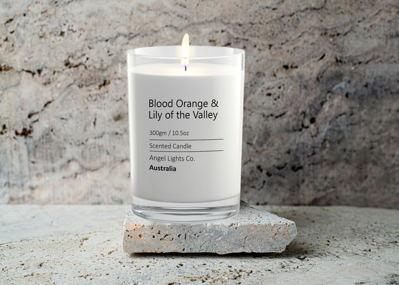 Blood Orange & Lily of the Valley scented soy candle